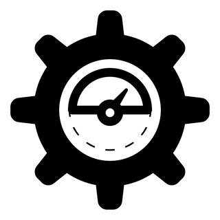Black outline of a house with trees.